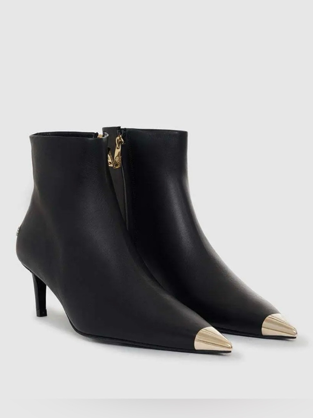Anine Bing Nina 100% Leather Boots with Metal Cap Toe